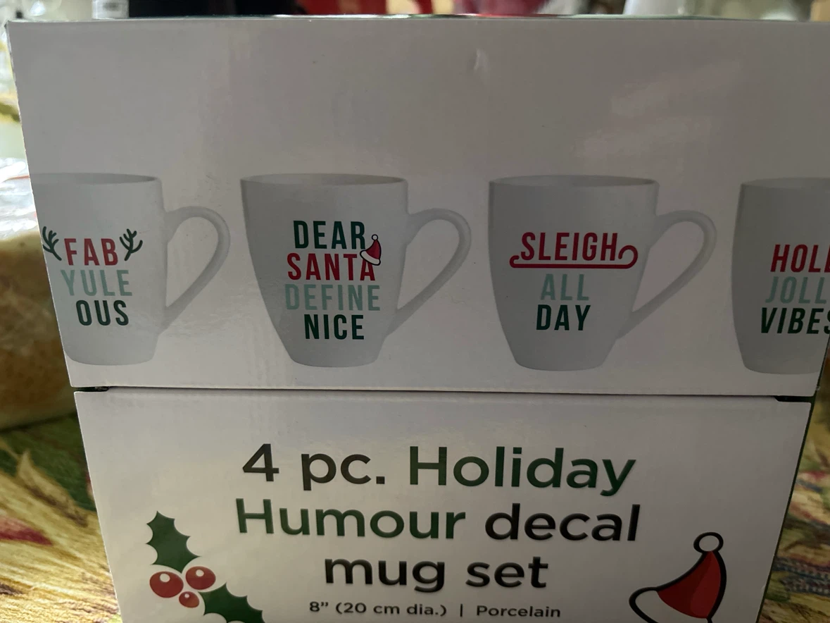 4 Piece Holiday Humor Mug Set