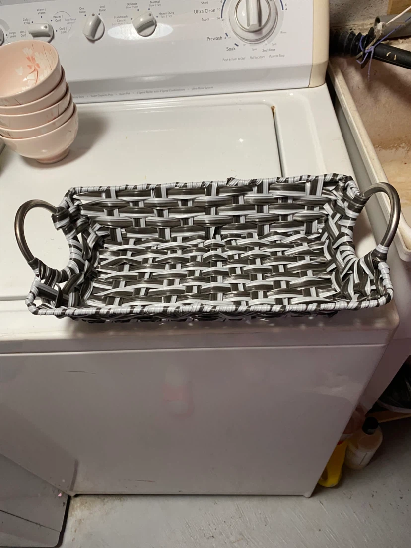 Woven storage basket with handles - photo 4