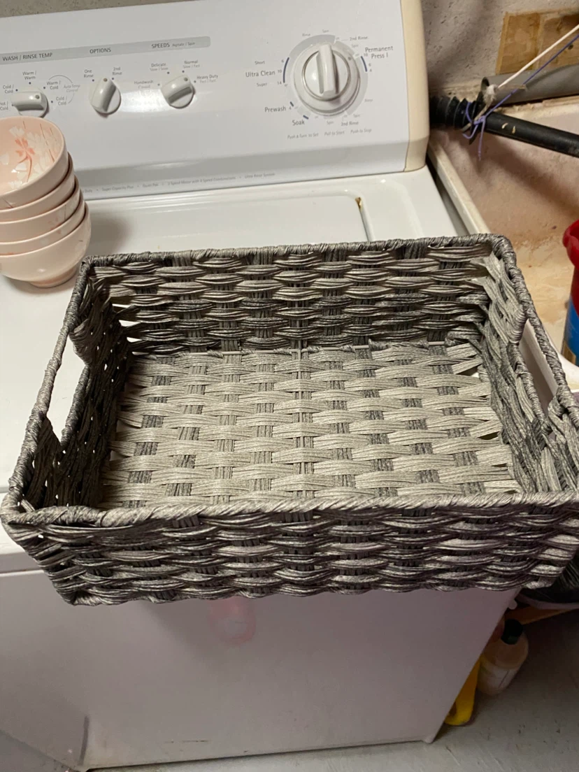 Woven Grey Storage Basket - photo 3