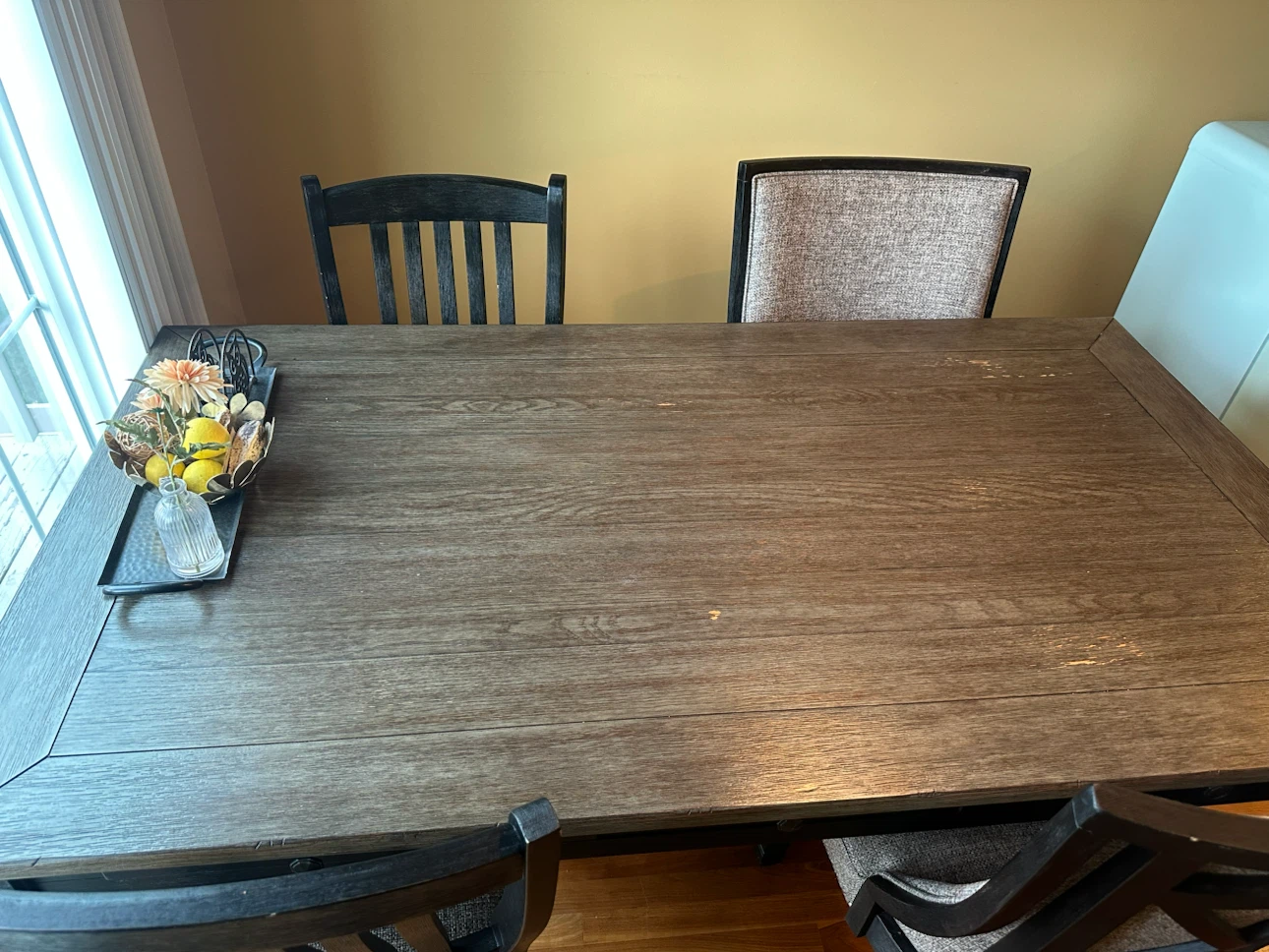 Rustic Dining Table with Four Chairs