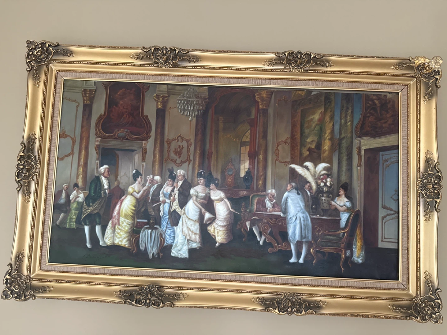 Dadasini oil painting with ornate gold frame