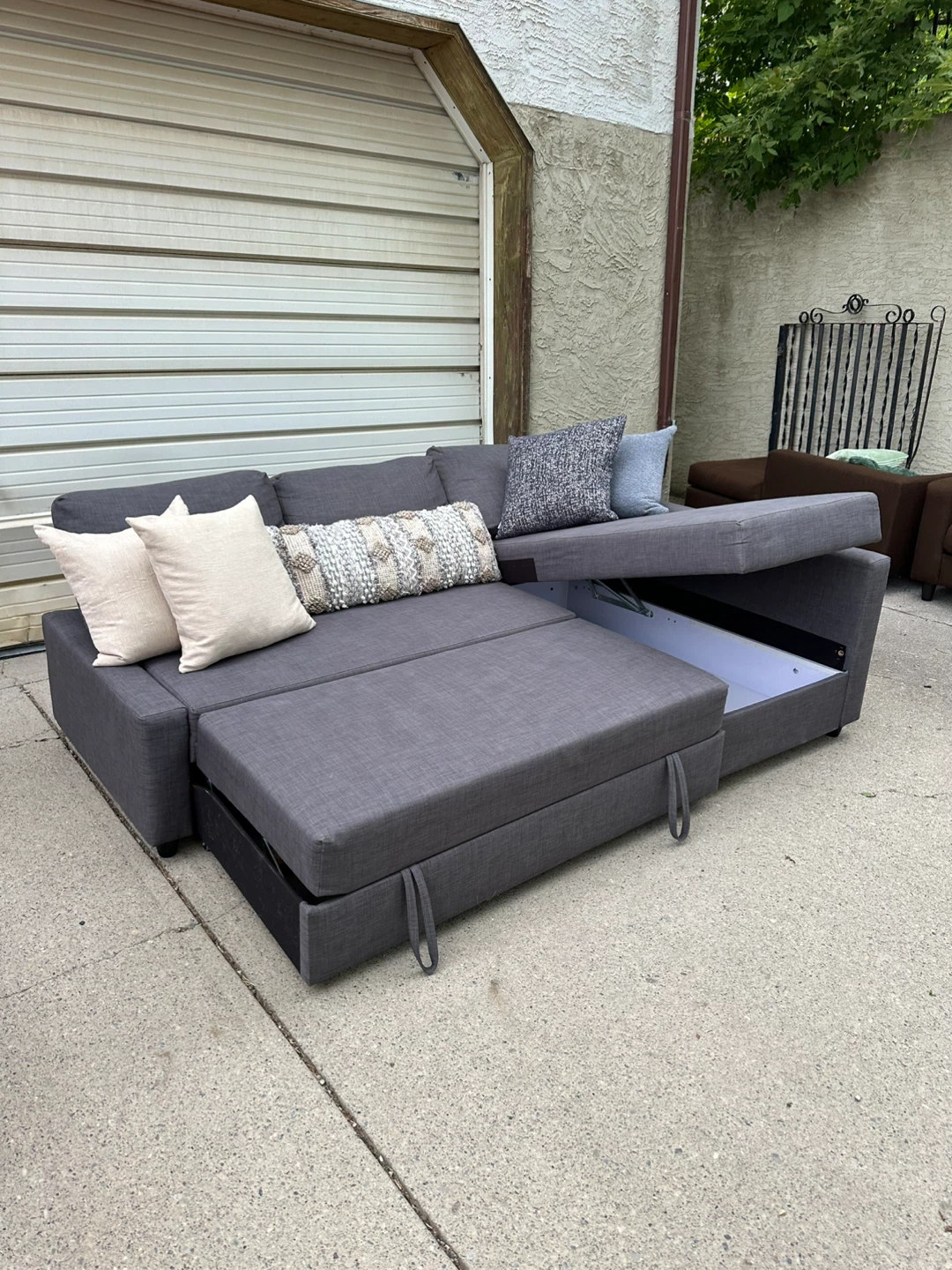 IKEA FRIHETEN Sleeper Sectional Sofa Bed w/ Storage – Dark Grey