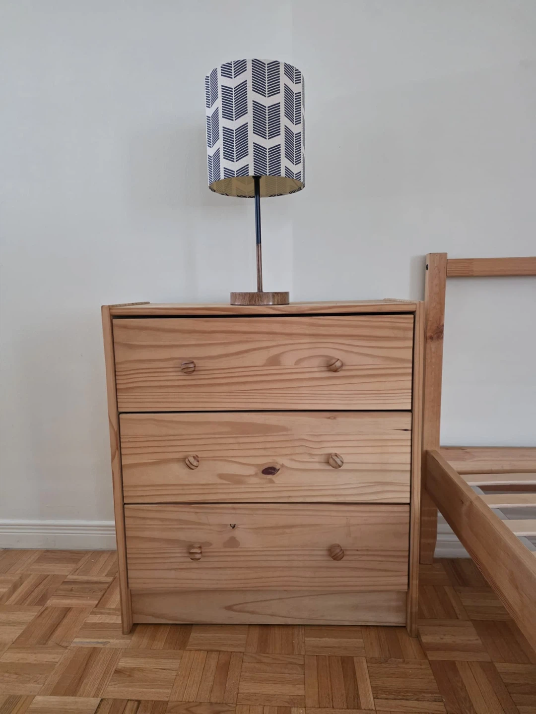 IKEA Solid Pine 3-Drawer Side Table - photo 2