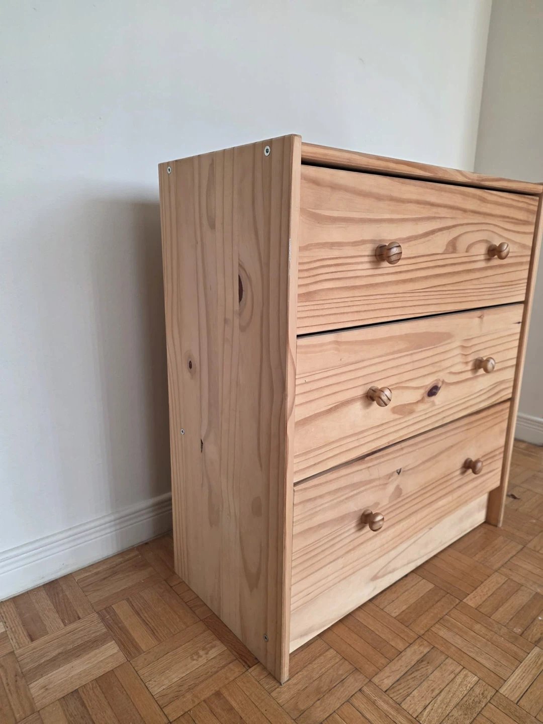 IKEA Solid Pine 3-Drawer Side Table - photo 3