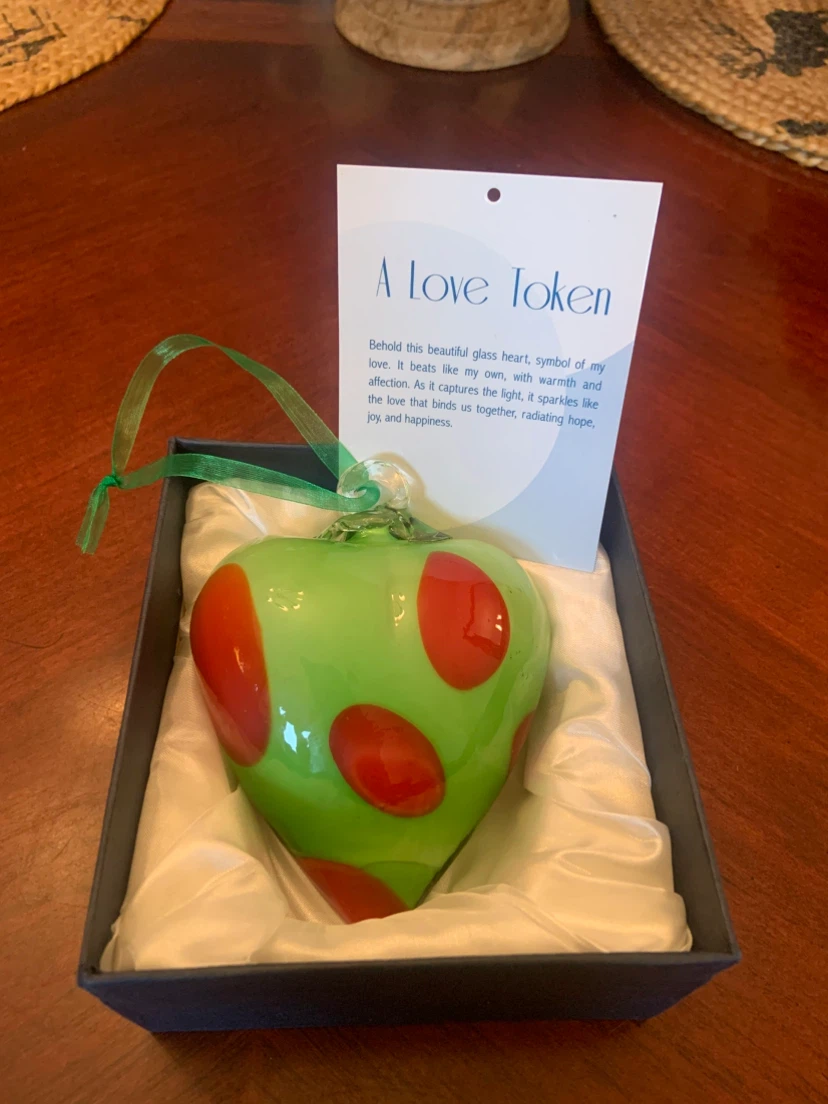Glass Love Token Heart Ornament