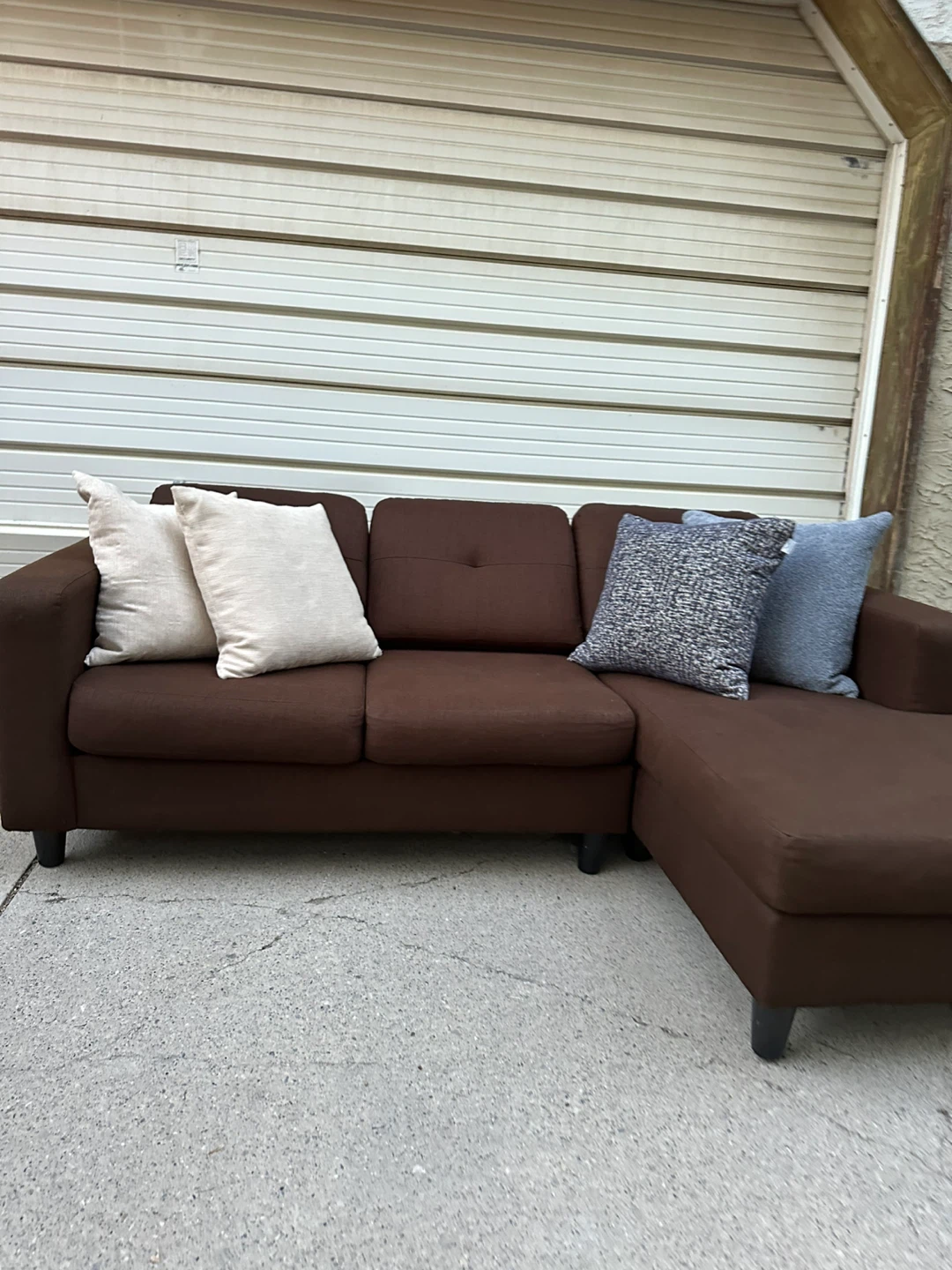 EQ3 Solo 2-Piece Sectional Sofa w/ Chaise – Brown - photo 4