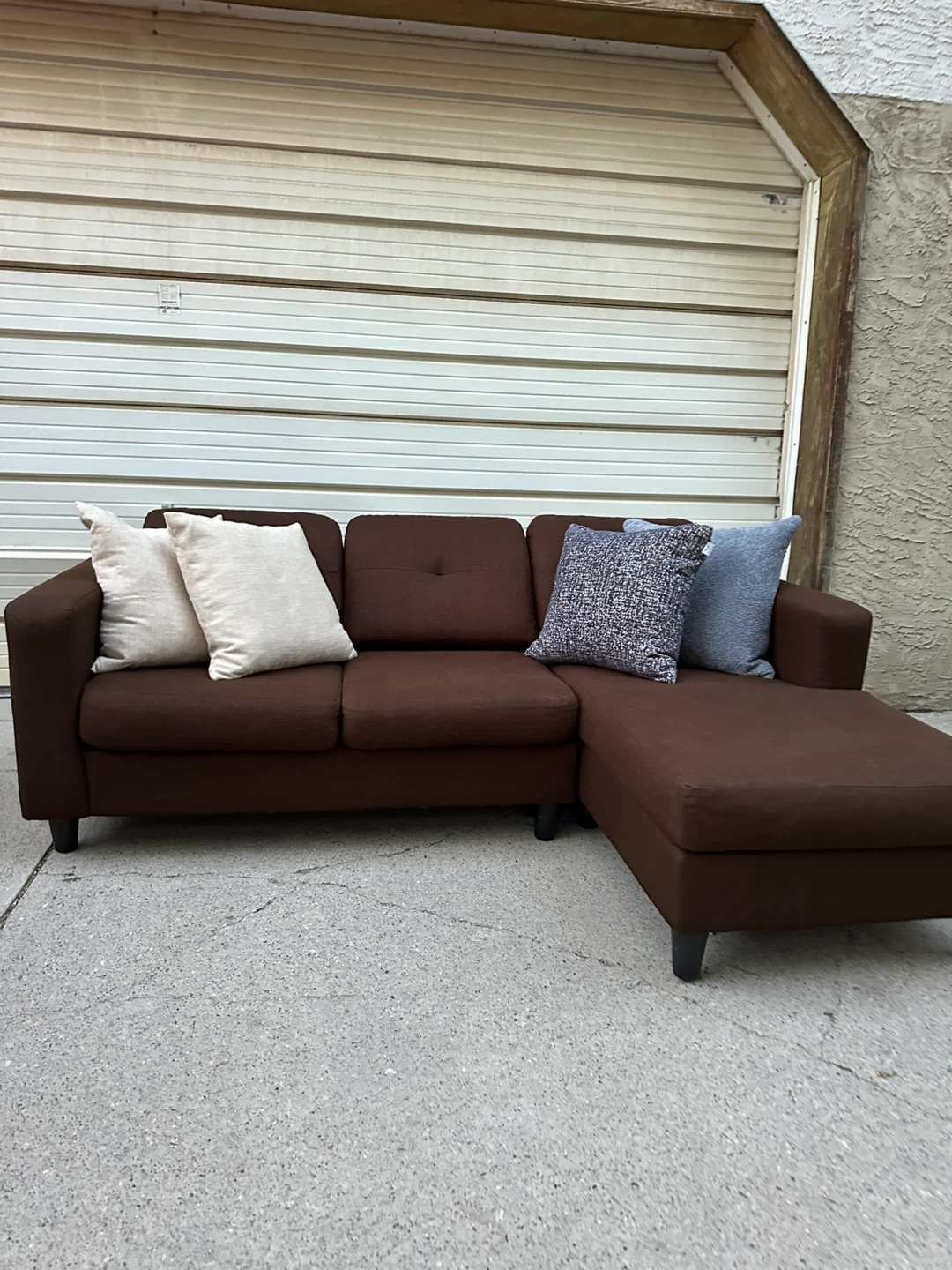 EQ3 Solo 2-Piece Sectional Sofa w/ Chaise – Brown - photo 5