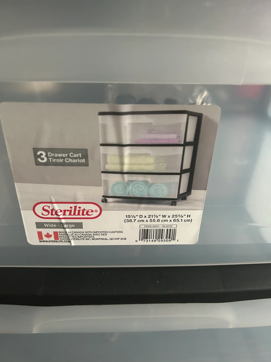 Sterilite 3-Drawer Wide Cart with wheels - photo 3