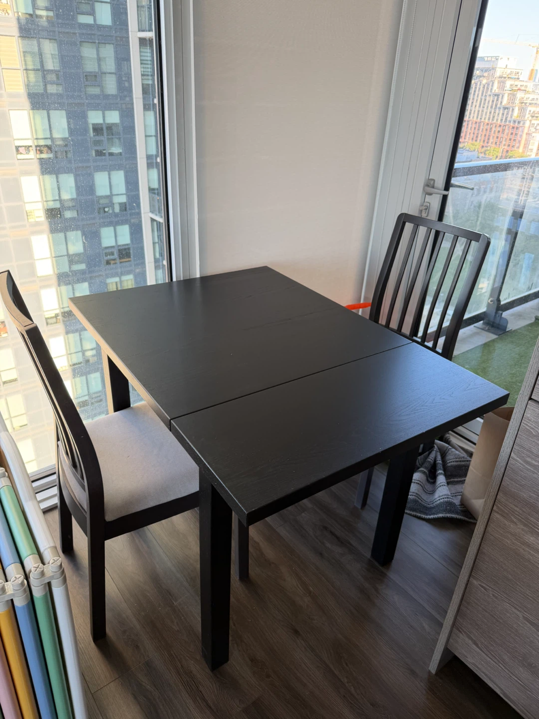 Ikea Foldable Dining Table with Two Chairs