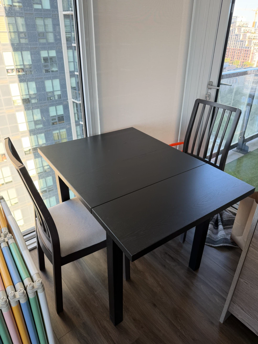 Ikea Foldable Dining Table with Two Chairs - photo 2