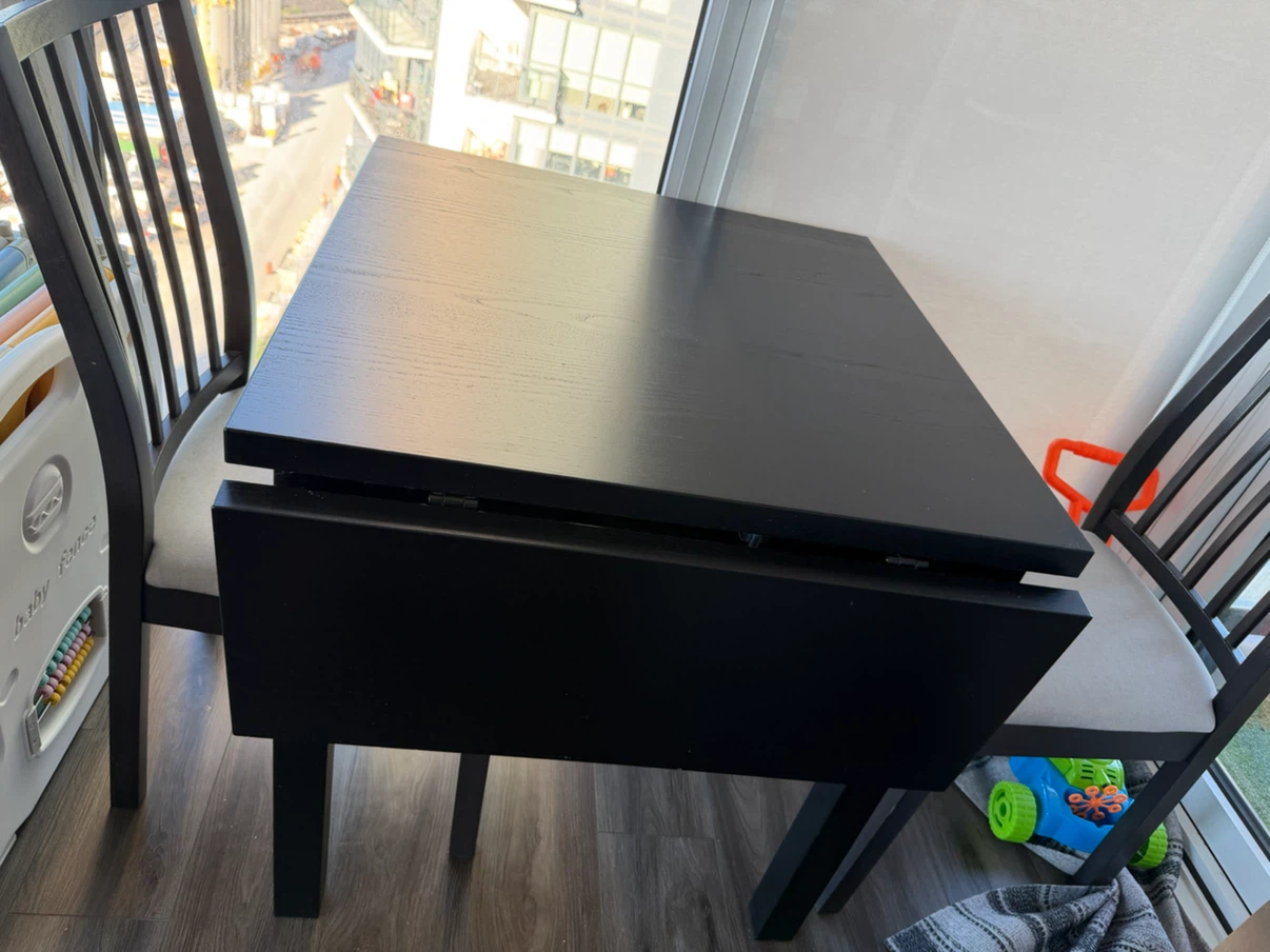 Ikea Foldable Dining Table with Two Chairs - photo 3