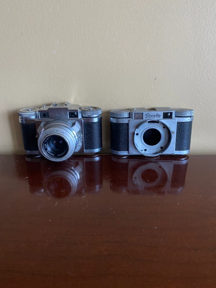 Two Vintage Braun Paxette 35 mm Film Cameras