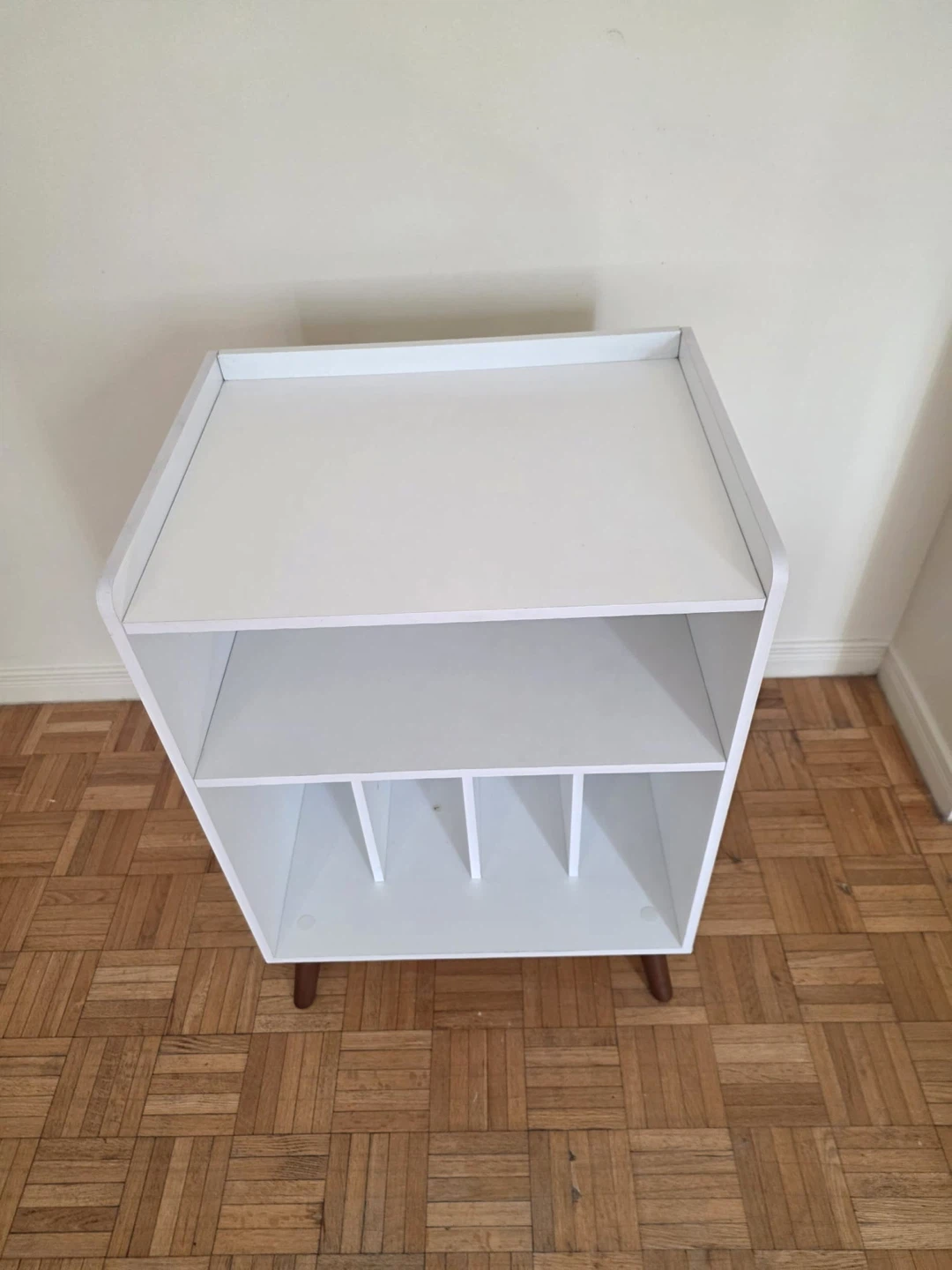 Lerliuo White Record Player Stand with Storage - photo 2