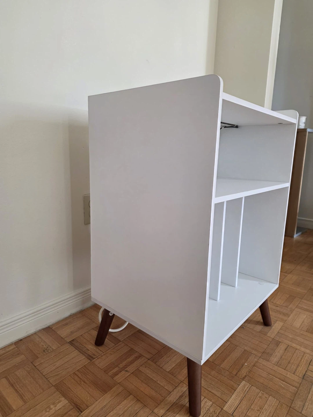 Lerliuo White Record Player Stand with Storage - photo 3