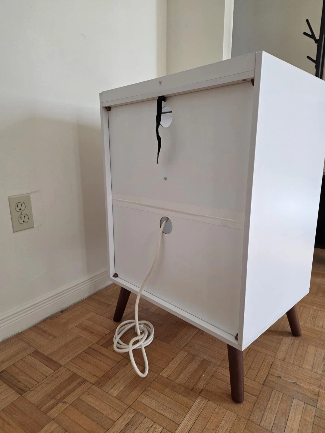 Lerliuo White Record Player Stand with Storage - photo 4
