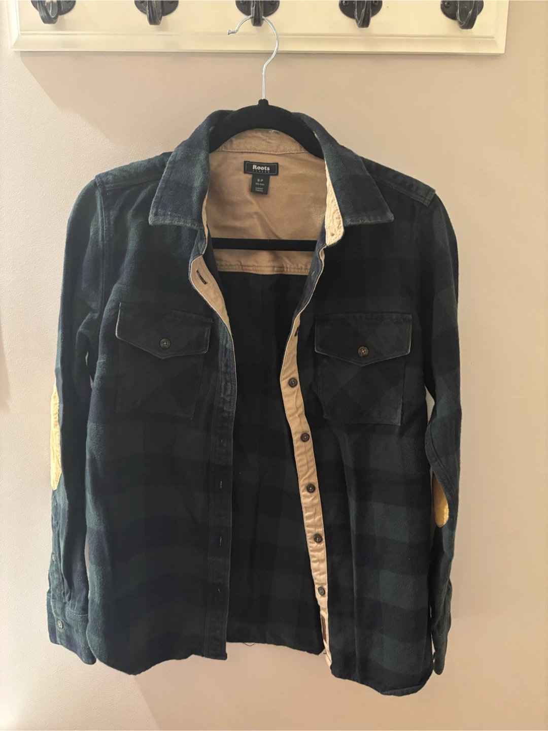 Roots Canada Plaid Shirt with Elbow Patches