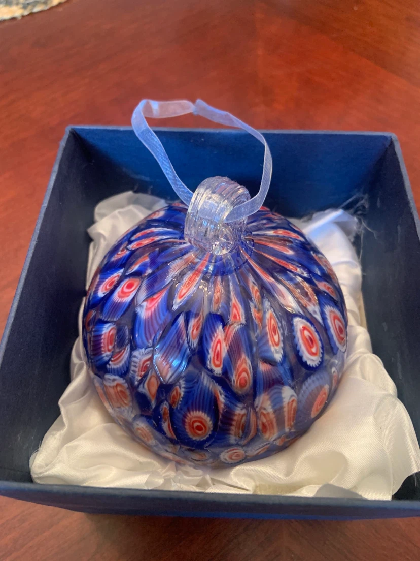 Millefiori Style Art Glass Ornament
