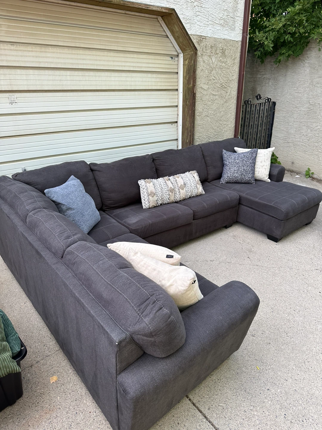 Ashley Furniture Large U-Shaped Sectional w/ Chaise – Dark Grey - photo 2