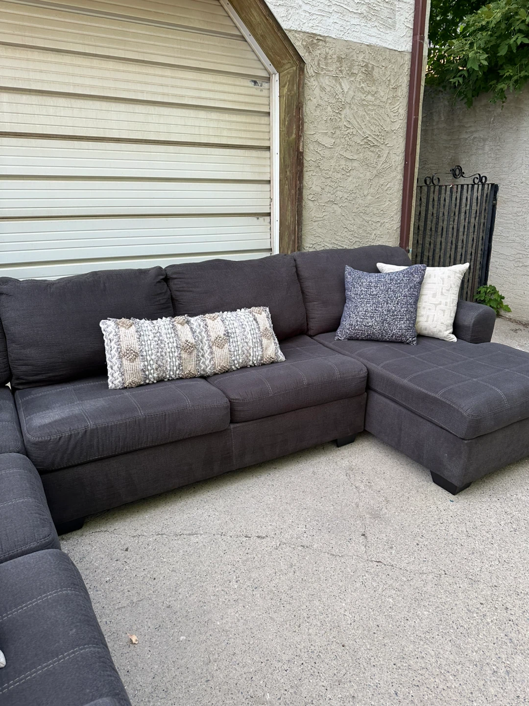 Ashley Furniture Large U-Shaped Sectional w/ Chaise – Dark Grey - photo 3