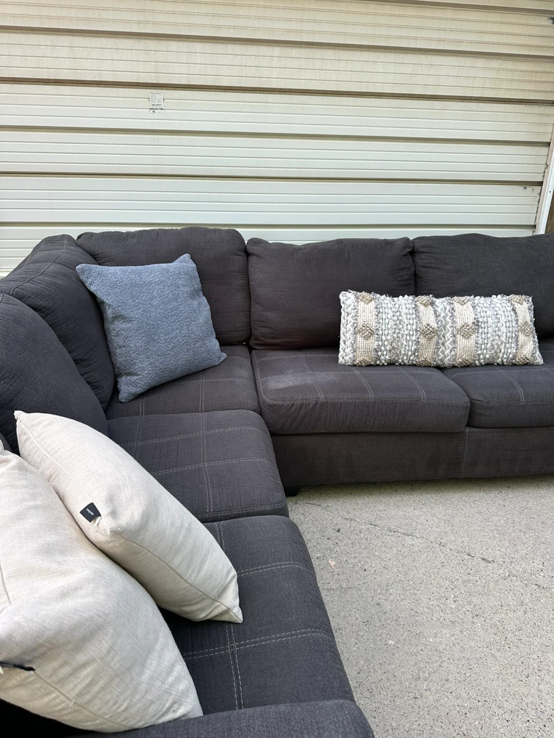 Ashley Furniture Large U-Shaped Sectional w/ Chaise – Dark Grey - photo 5