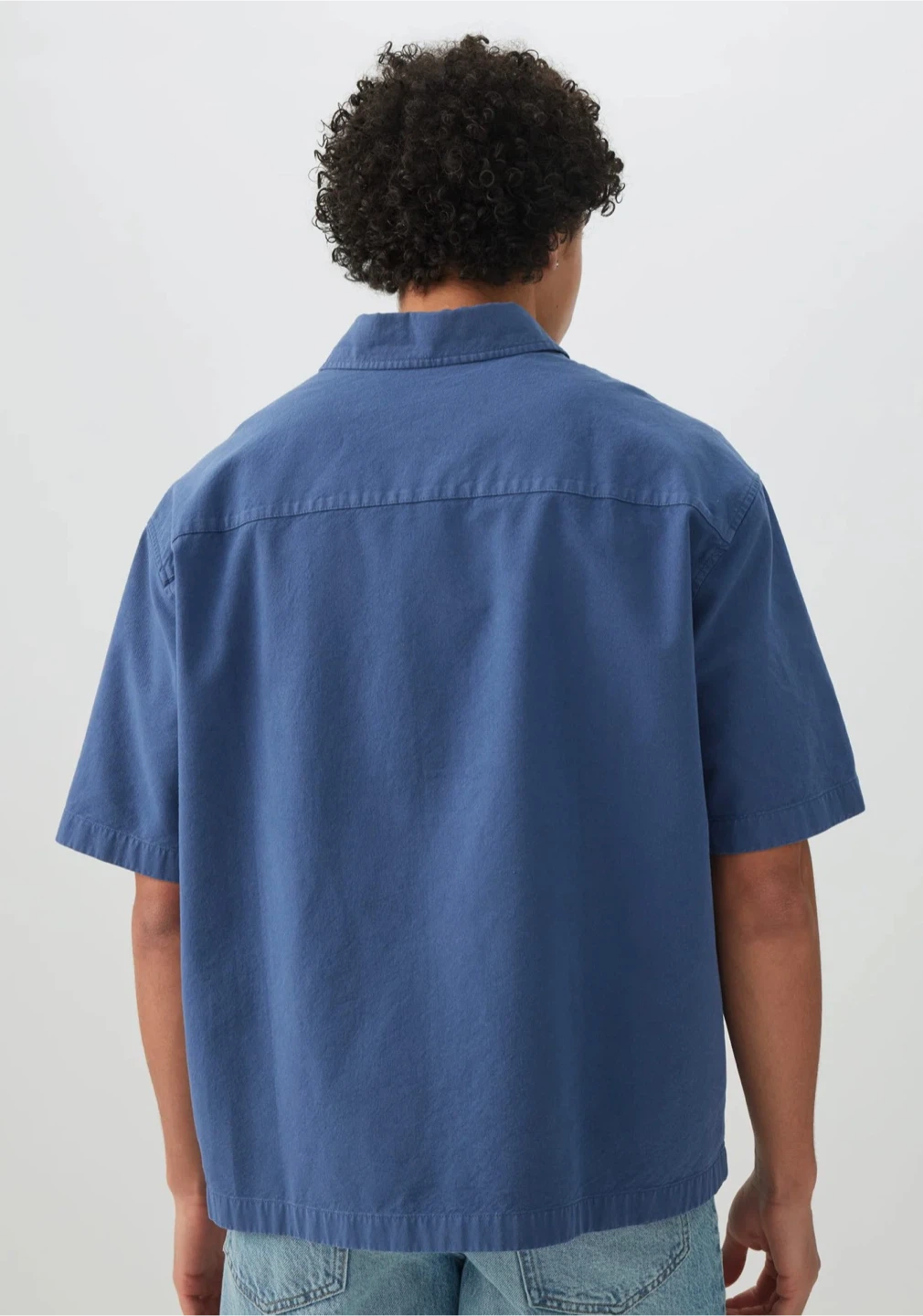 Ardene Blue Short Sleeve Button-Up Shirt - photo 3