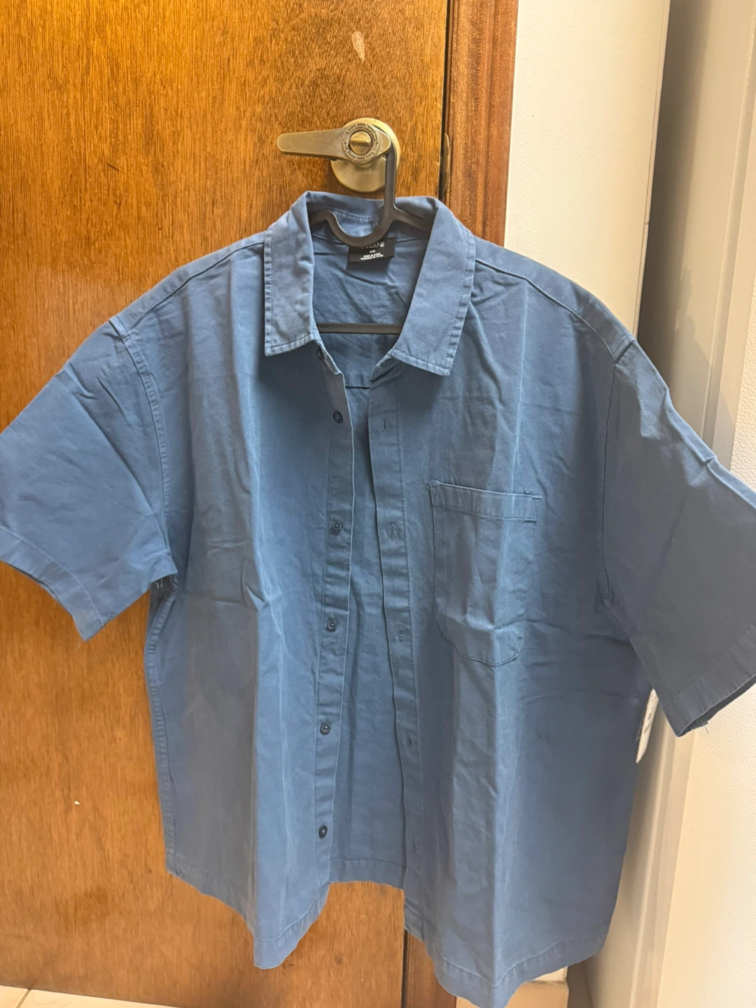 Ardene Blue Short Sleeve Button-Up Shirt - photo 4