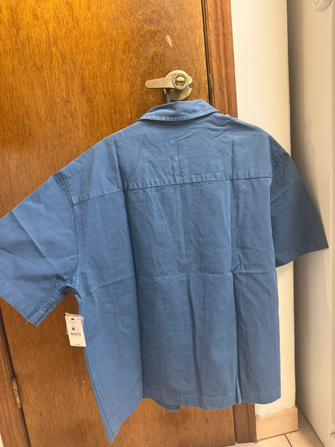 Ardene Blue Short Sleeve Button-Up Shirt - photo 5