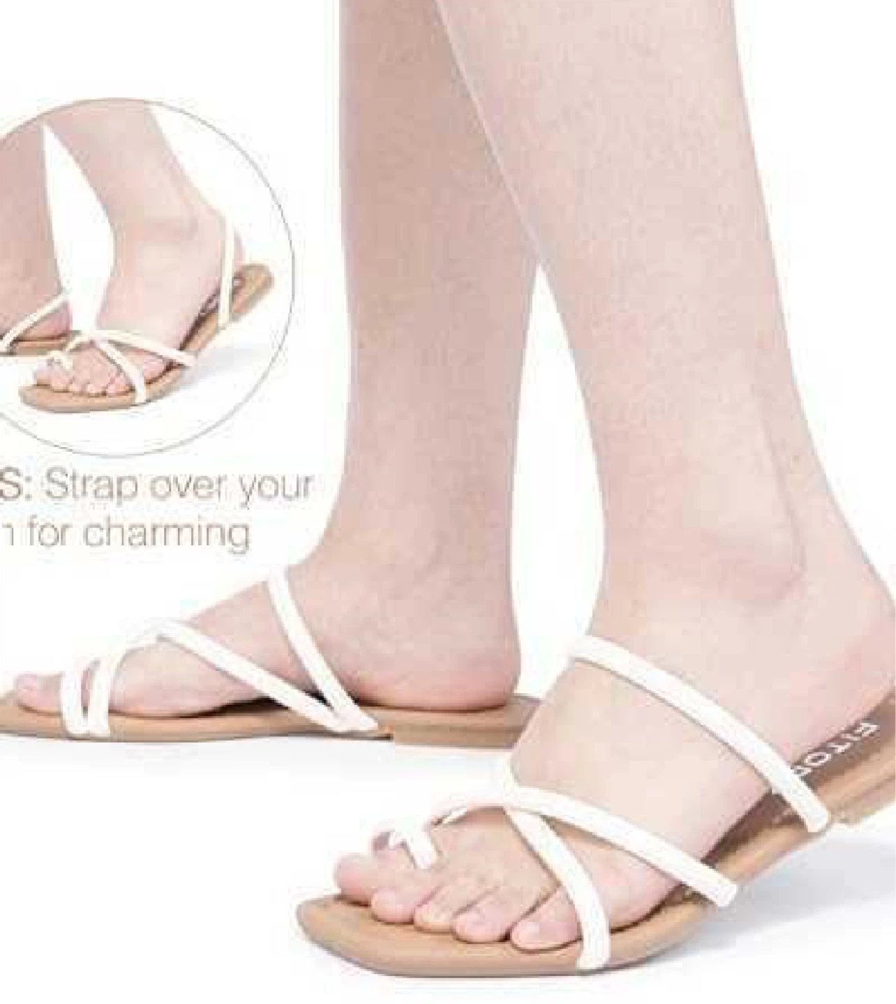Fitory White Toe-Loop Sandals Size 7 - photo 2