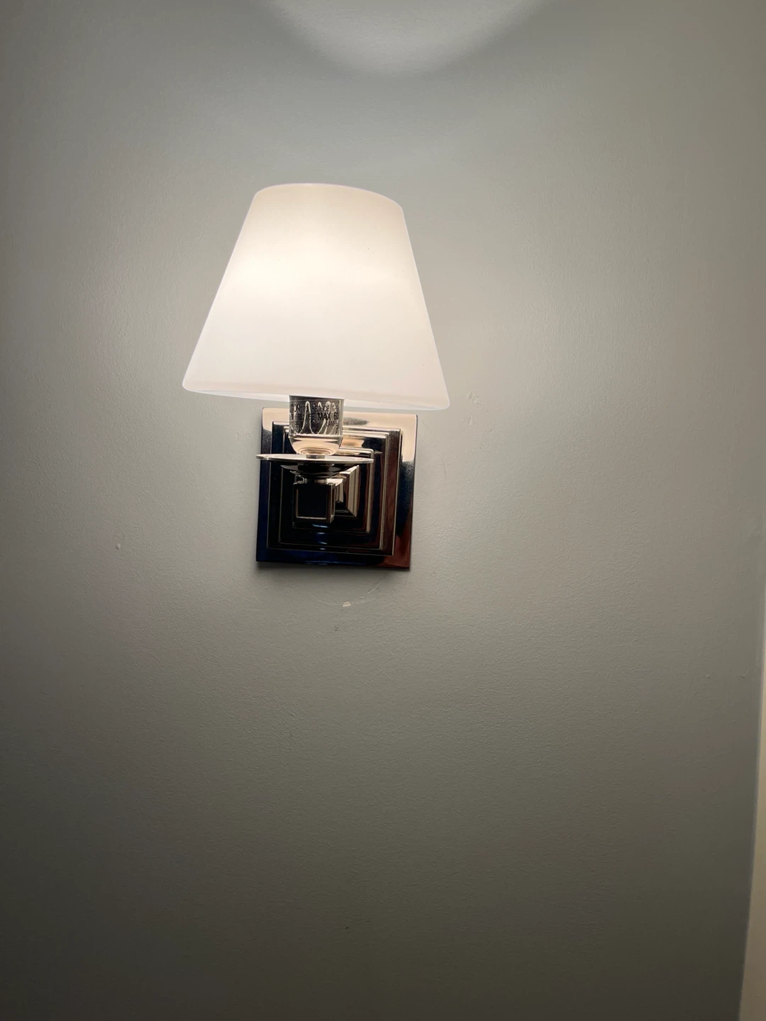 Chrome Wall Sconce with Frosted Glass Shade