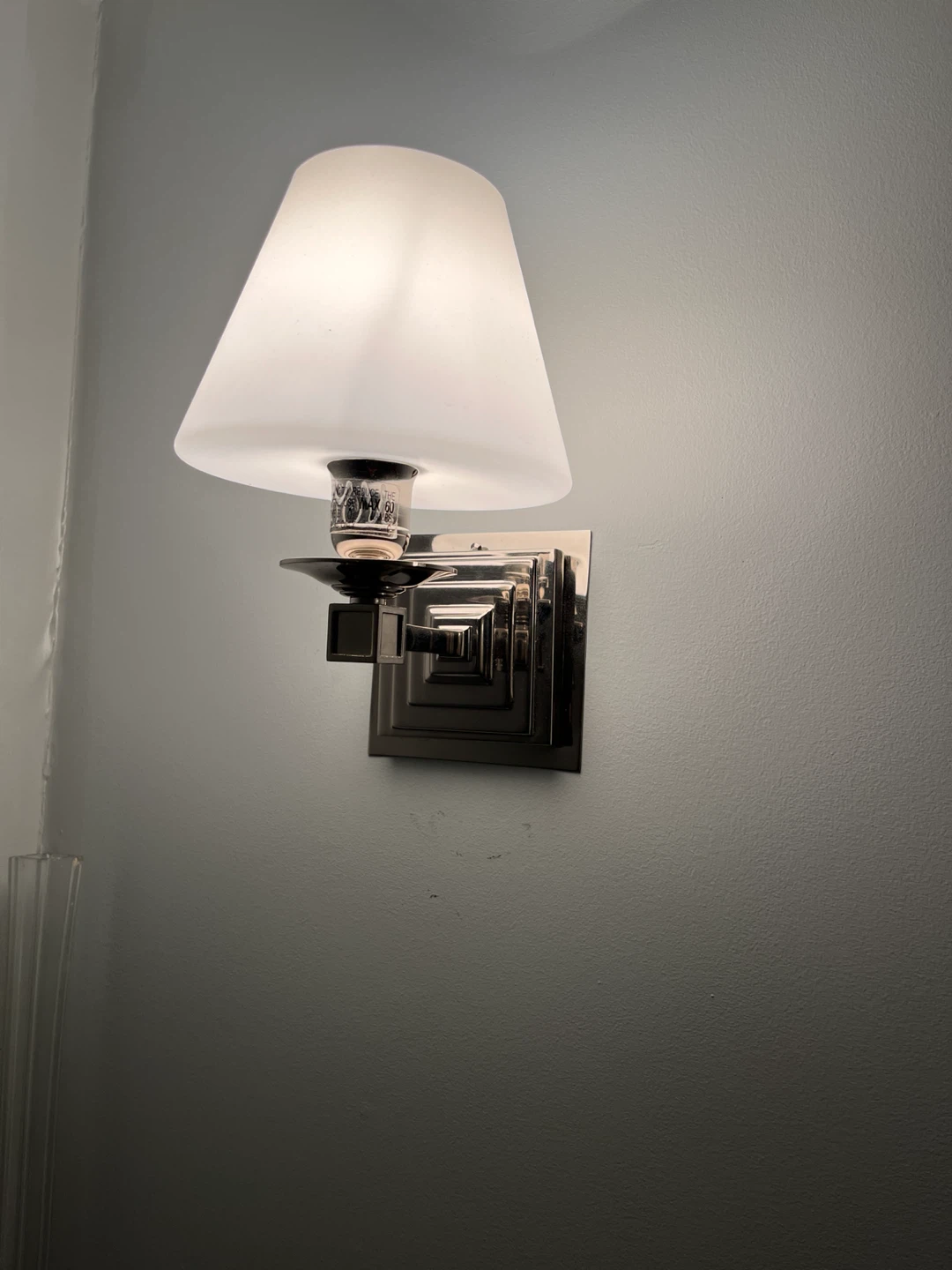 Chrome Wall Sconce with Frosted Glass Shade - photo 2
