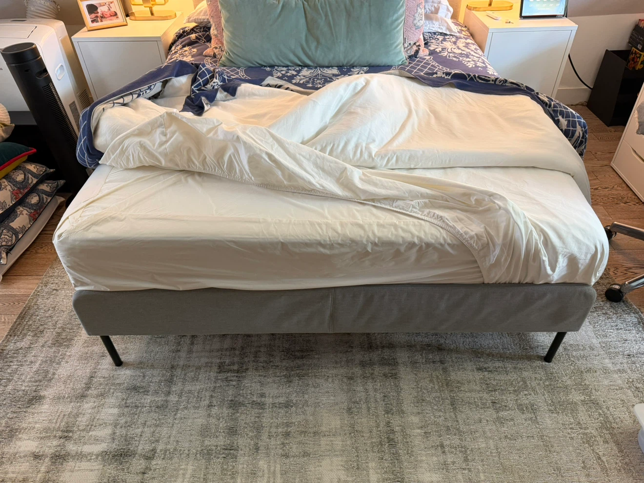 (Moving Sale) - IKEA SLATTUM Upholstered Bed Frame & Mattress - photo 2