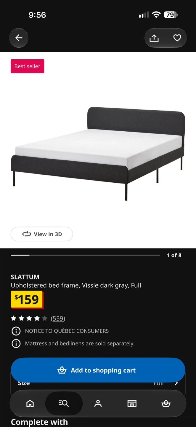 (Moving Sale) - IKEA SLATTUM Upholstered Bed Frame & Mattress - photo 5