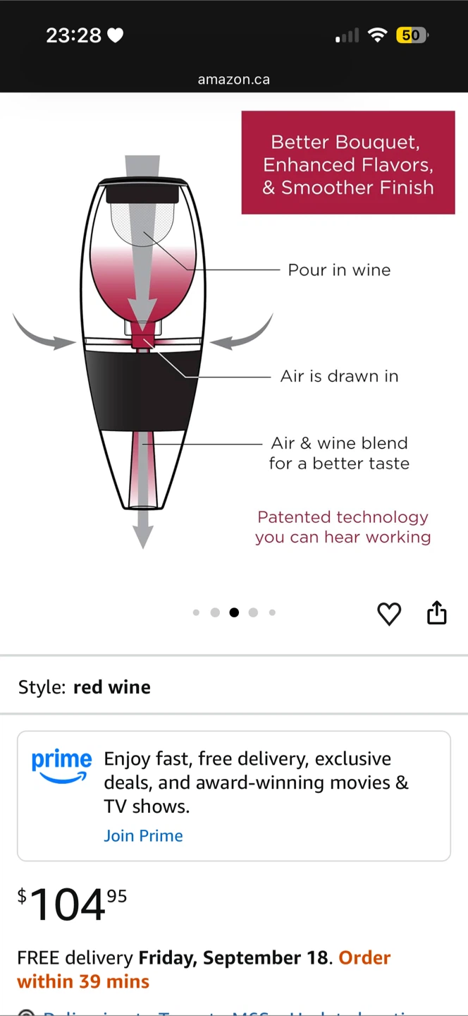 *New* $120 Vinturi Red Wine Aerator - photo 5