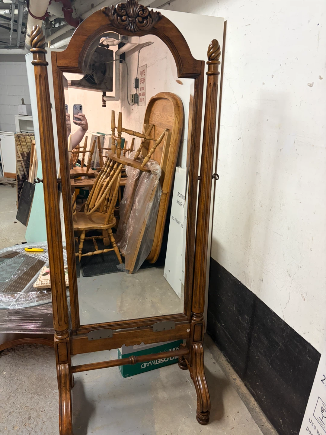 Ashley Furniture Wooden Cheval Floor Mirror