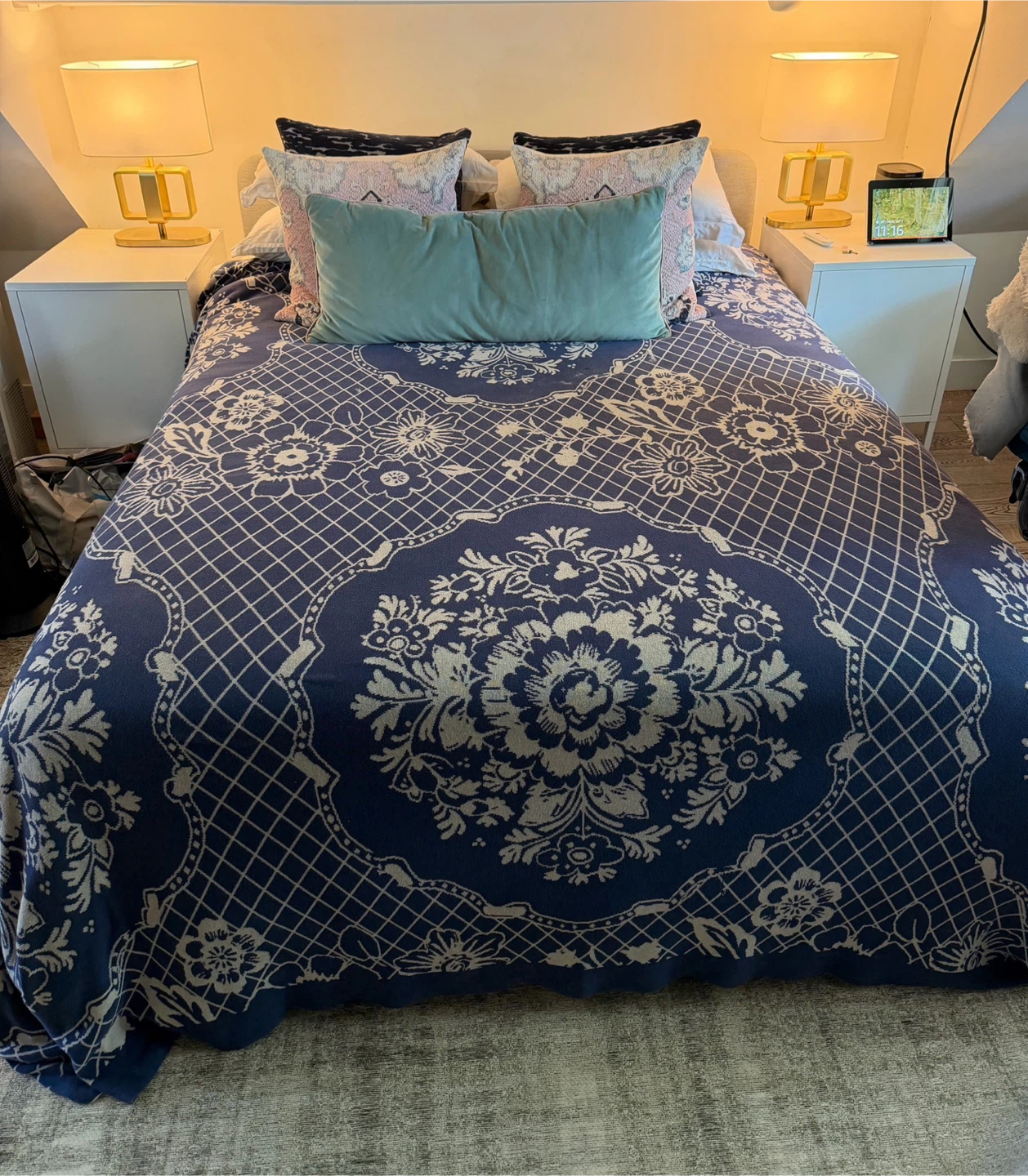 (Moving Sale) - IKEA SLATTUM Upholstered Bed Frame & Mattress