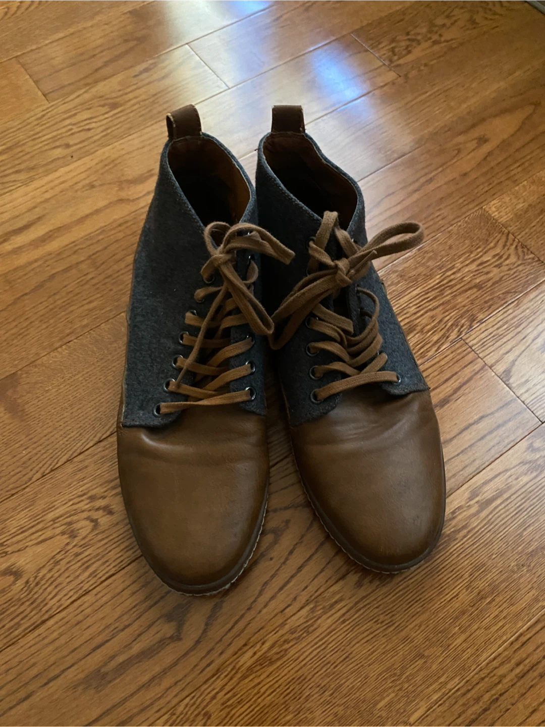 BBK brown and charcoal ankle boots