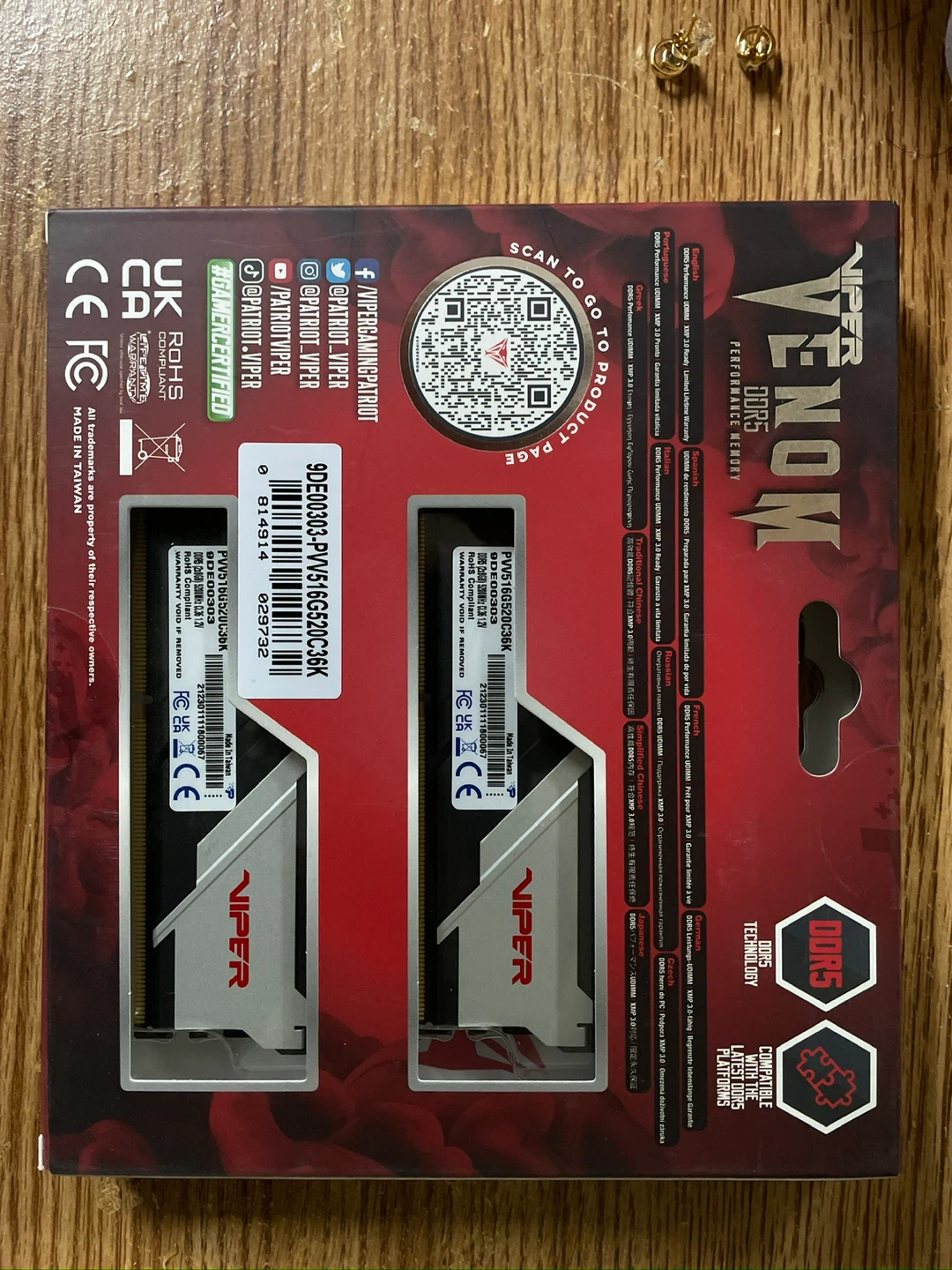 Patriot Viper Venom DDR5 16GB RAM Kit - photo 2