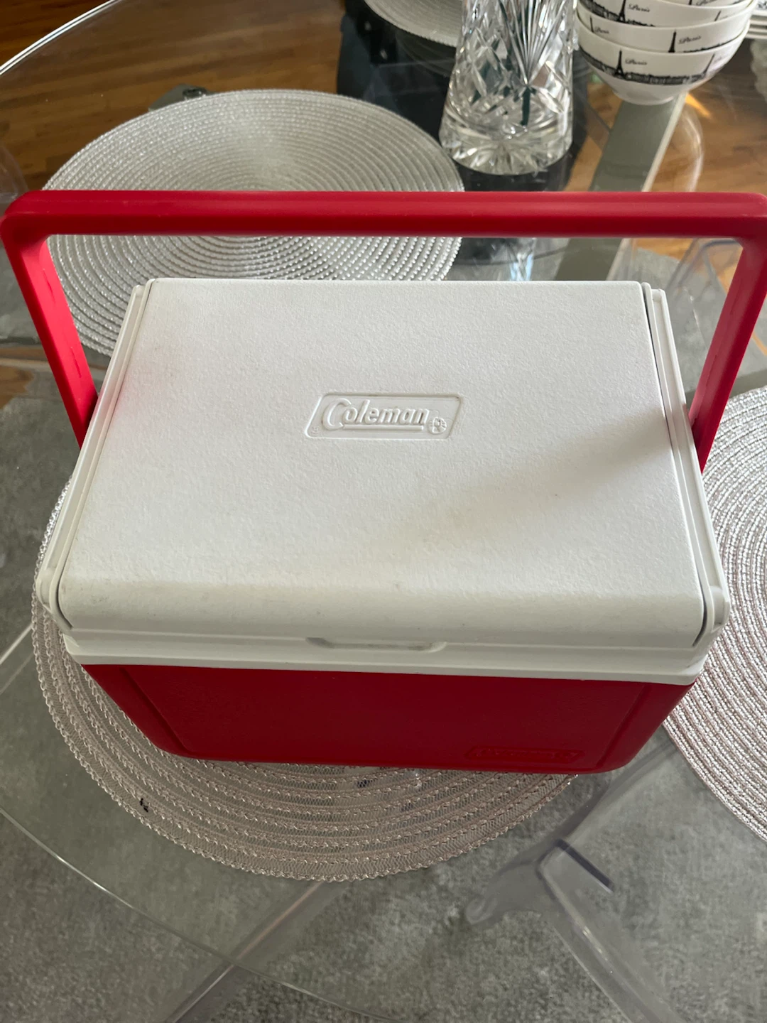 Coleman Red and White Cooler