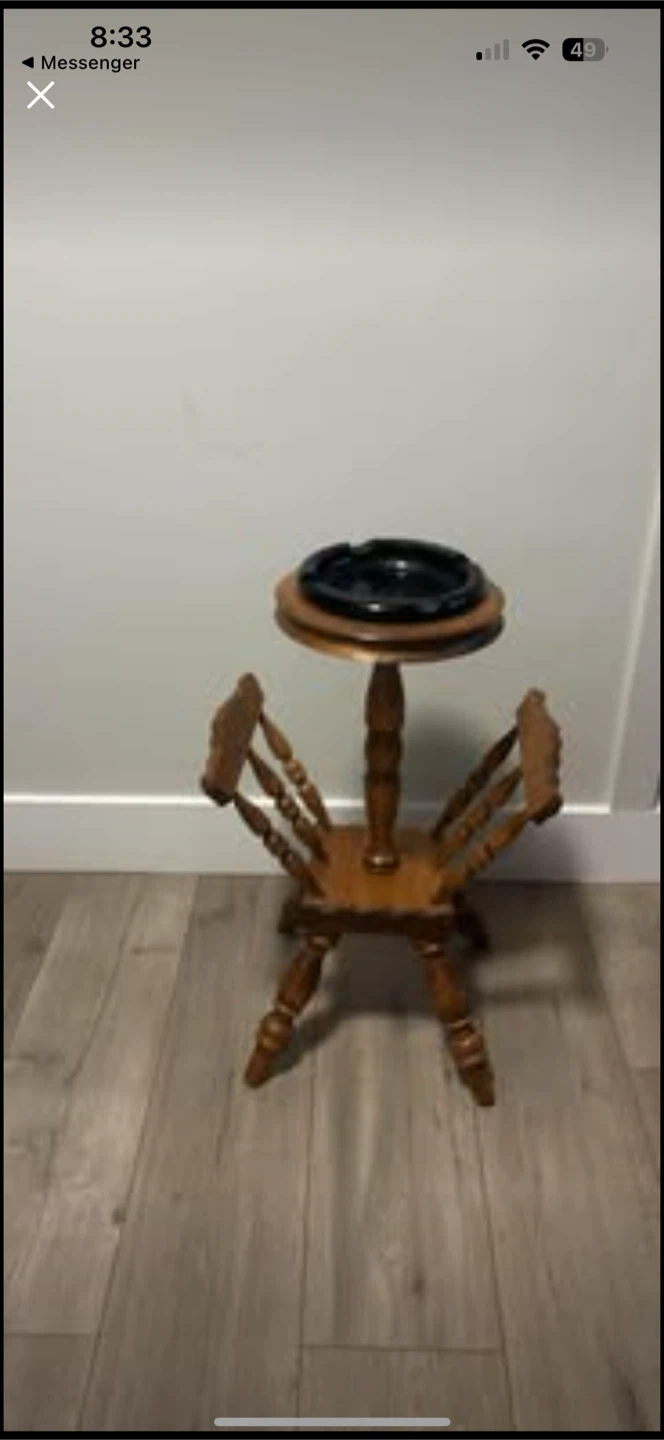 Vintage Wooden Ashtray Stand
