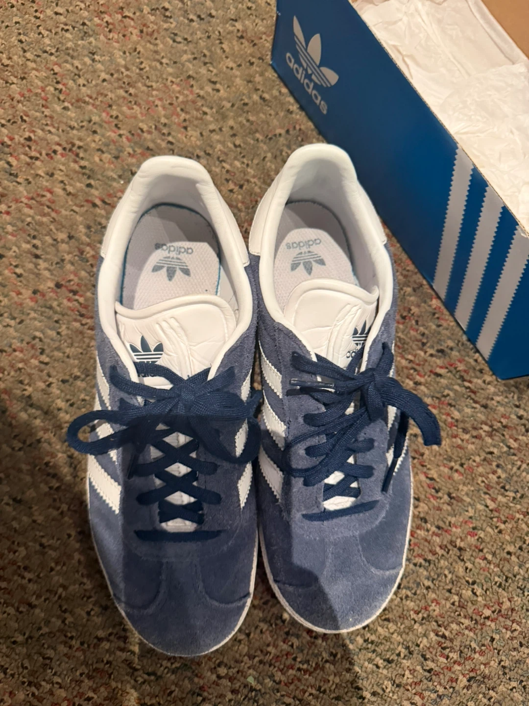 Adidas Gazelle J Navy Suede Sneakers