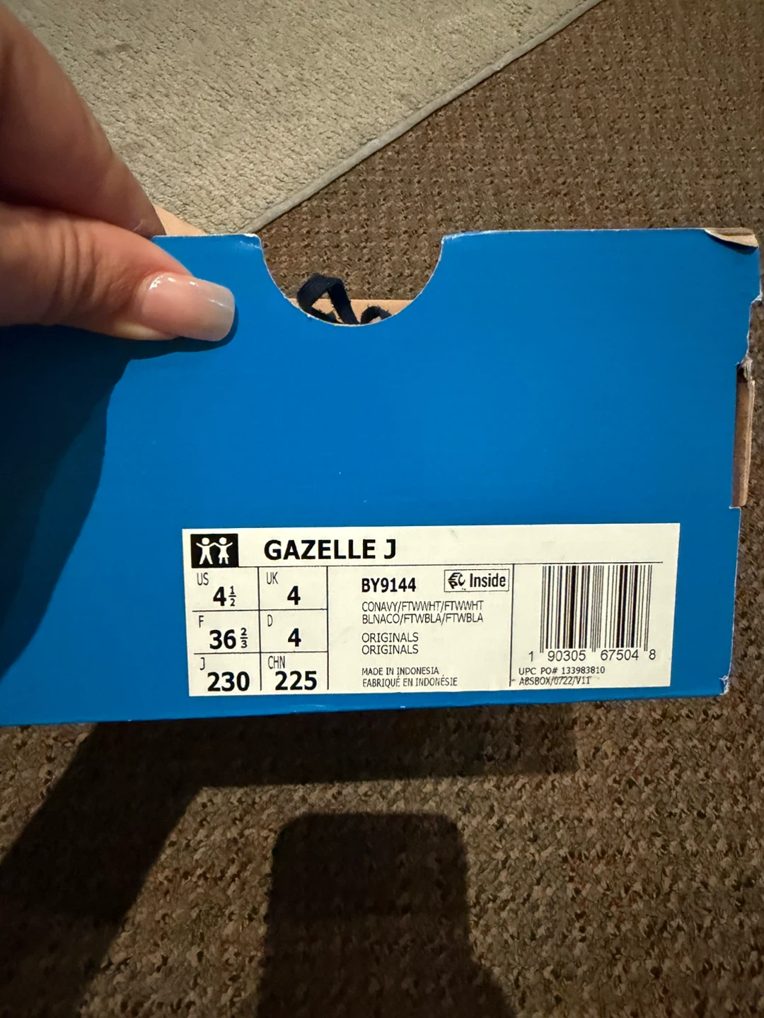 Adidas Gazelle J Navy Suede Sneakers - photo 2