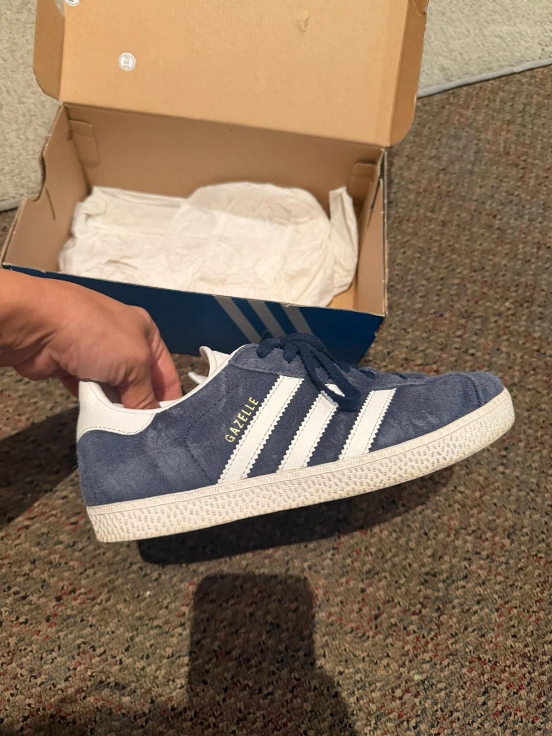 Adidas Gazelle J Navy Suede Sneakers - photo 4