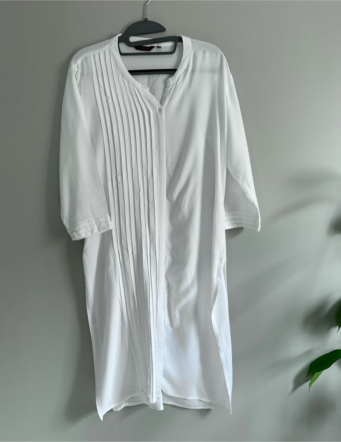 White pleated cotton tunic shirt - East York