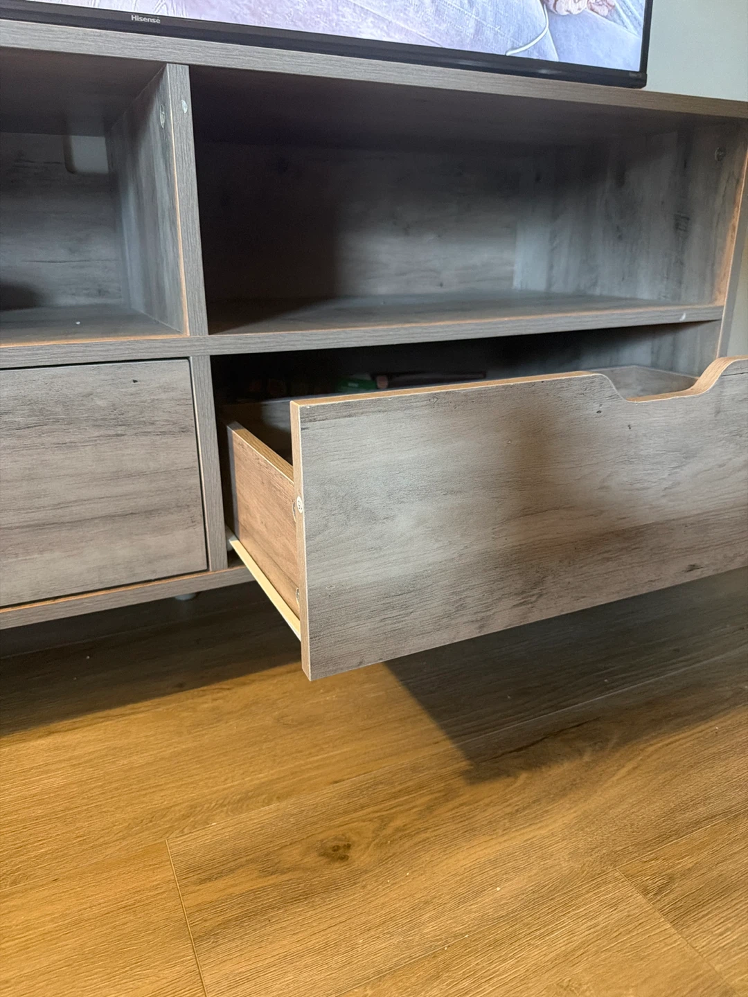 Wood Grain TV Stand with Two Drawers - photo 4