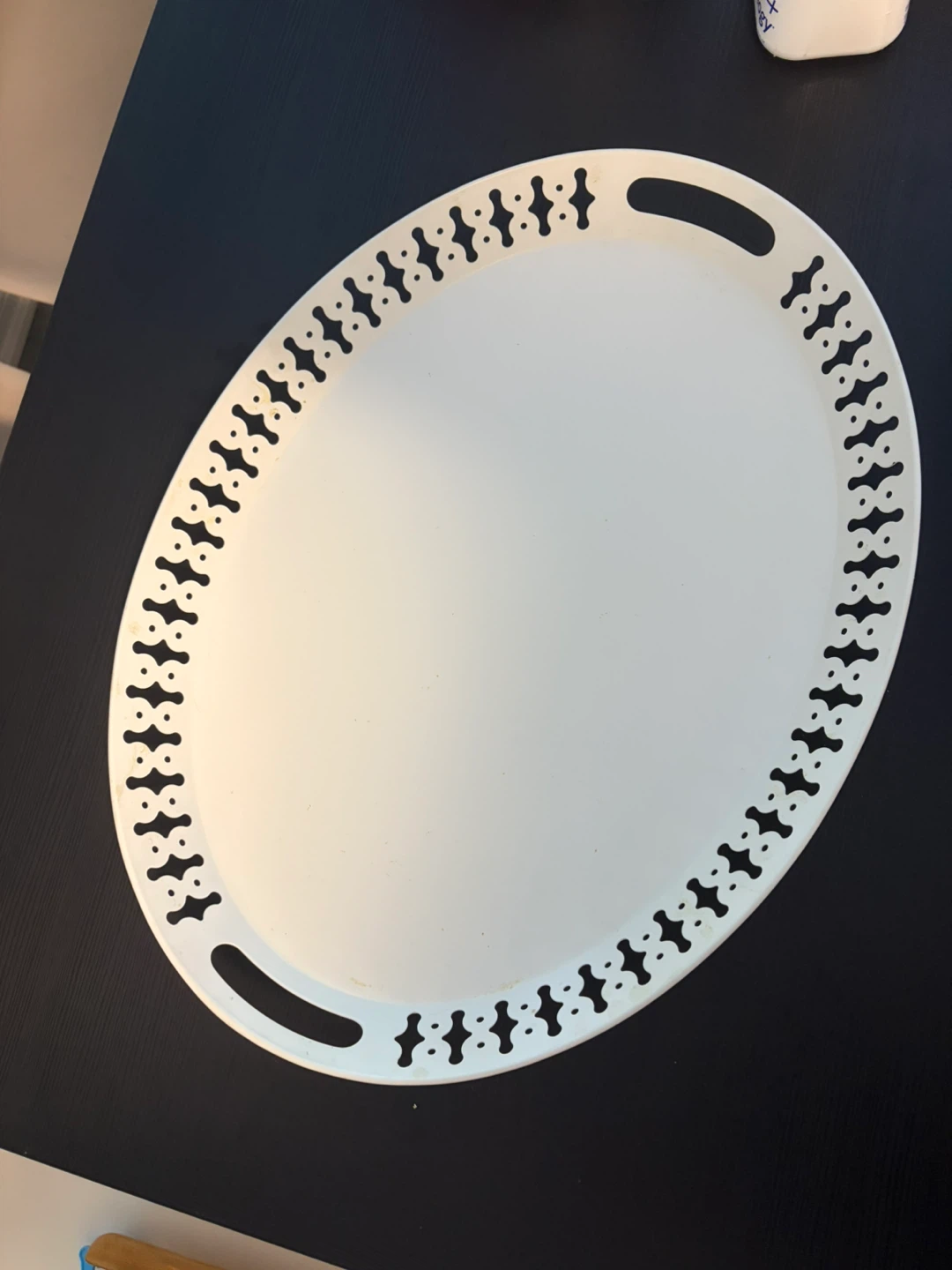 IKEA White Oval Decorative Tray