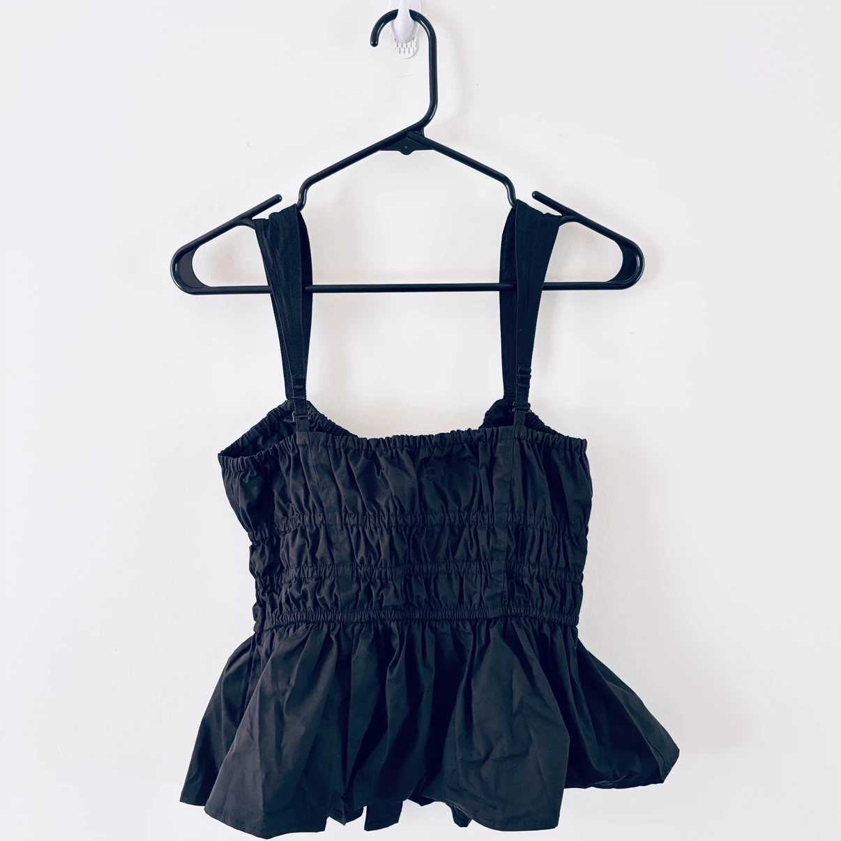 Black Rippled Peplum Tank Top - Martine Dupe | Size M - photo 2
