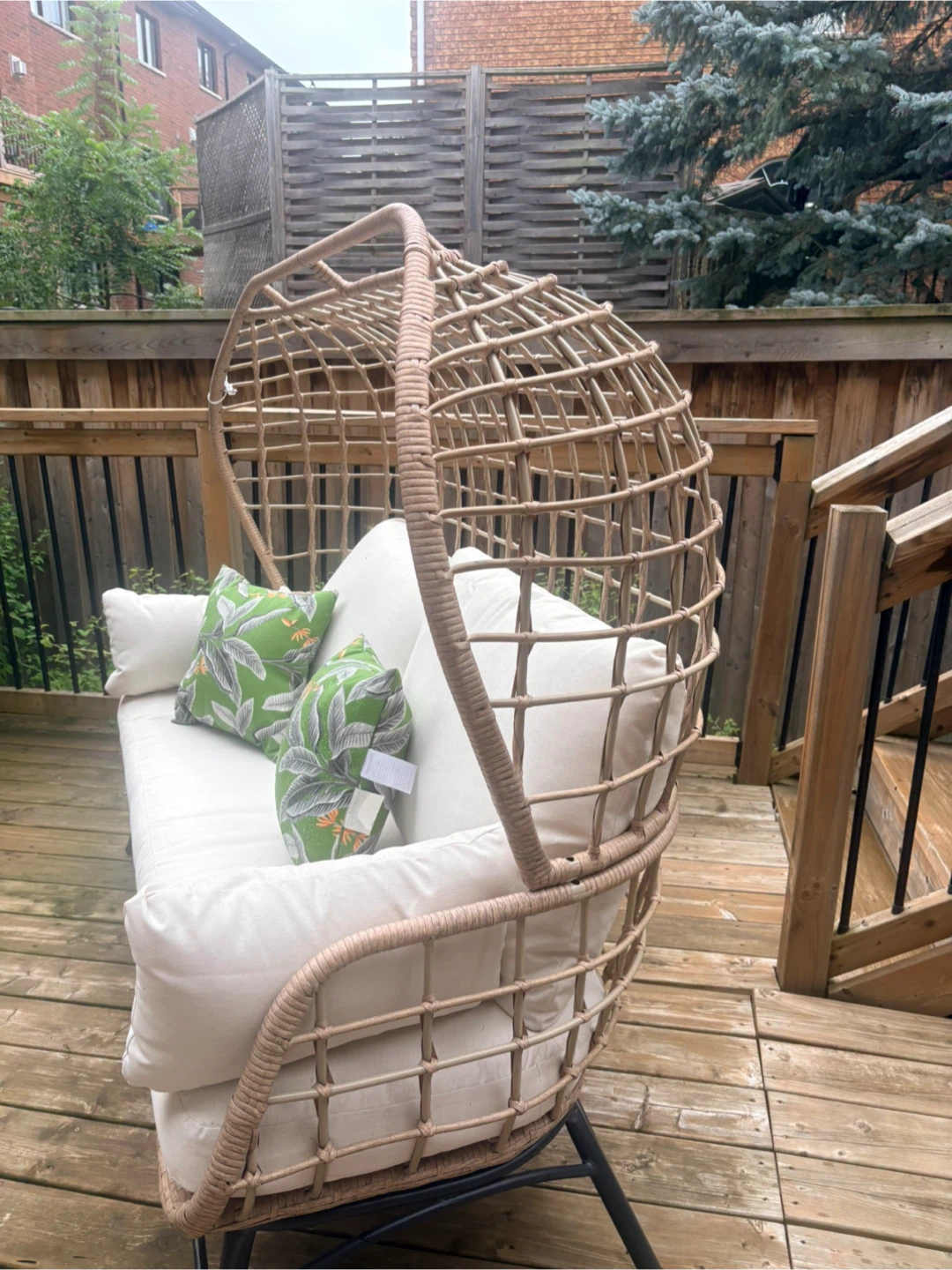 Wicker Outdoor Canopy Loveseat - photo 3