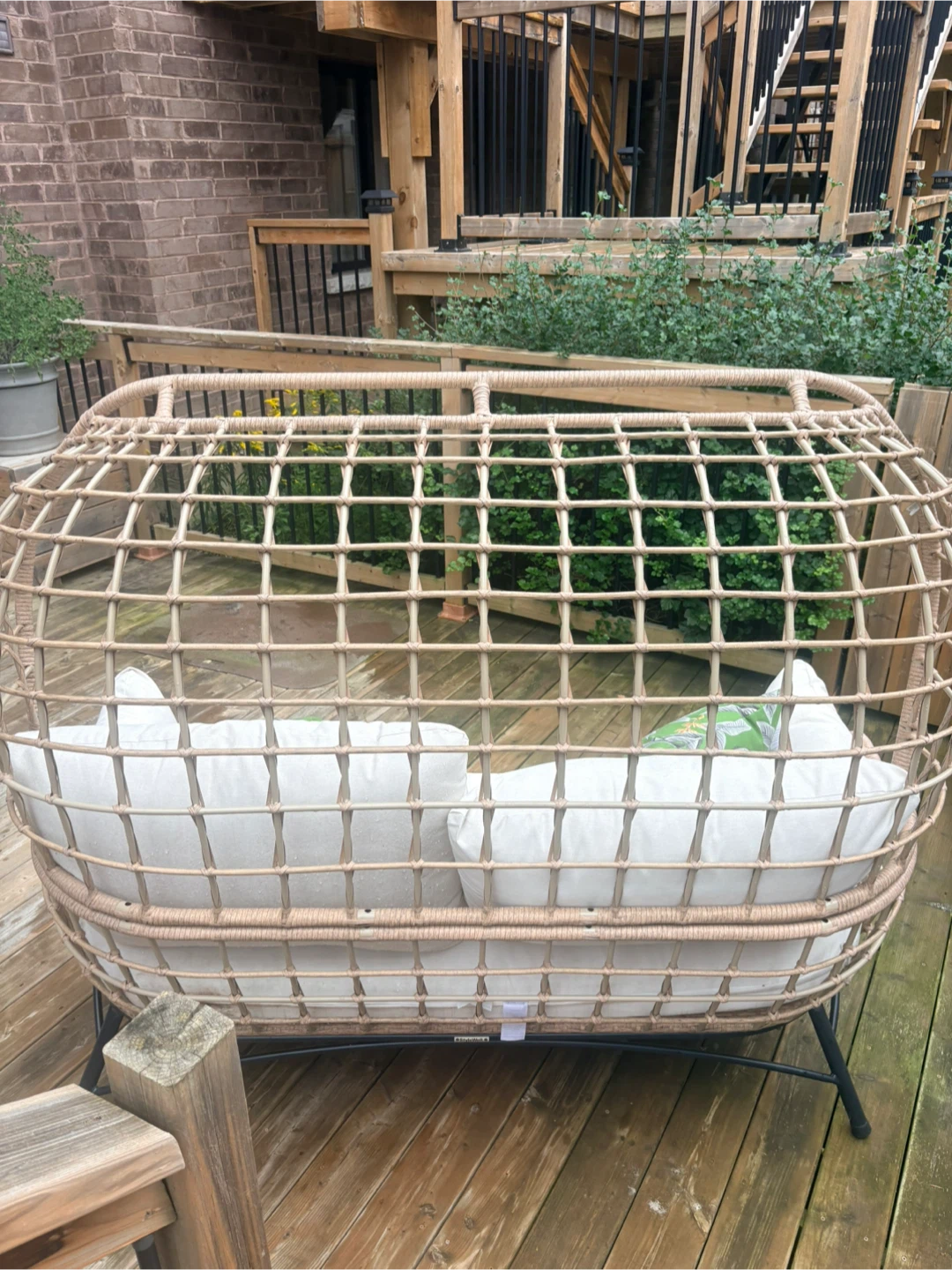Wicker Outdoor Canopy Loveseat - photo 5