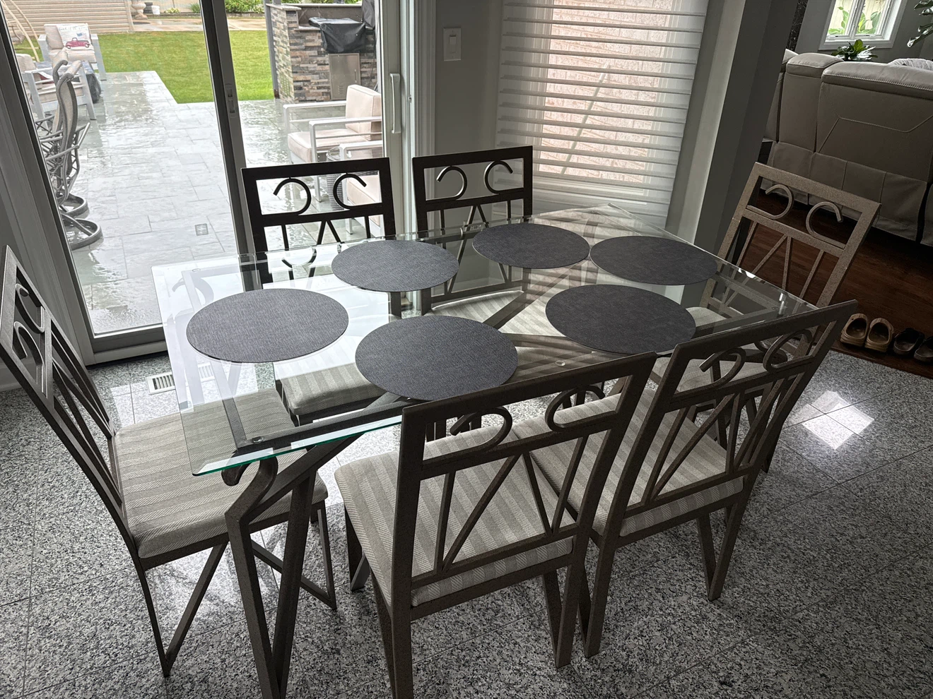 Glass Top Dining Table with 6 Chairs - photo 2