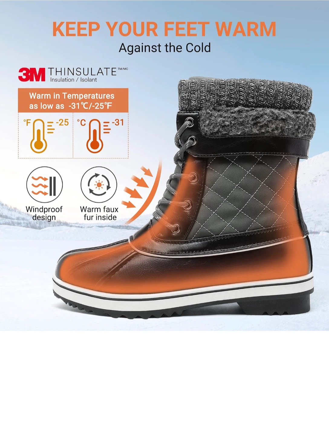 Brand New Dream Pairs Waterproof Winter Boots – Size 10 - photo 4